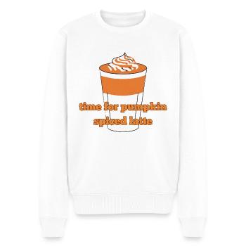 Time for pumpkin spiced latte - Autumn/Herbst - Männer Premium Bio Pullover - Weiß - Vorne - Thijin (182cm)