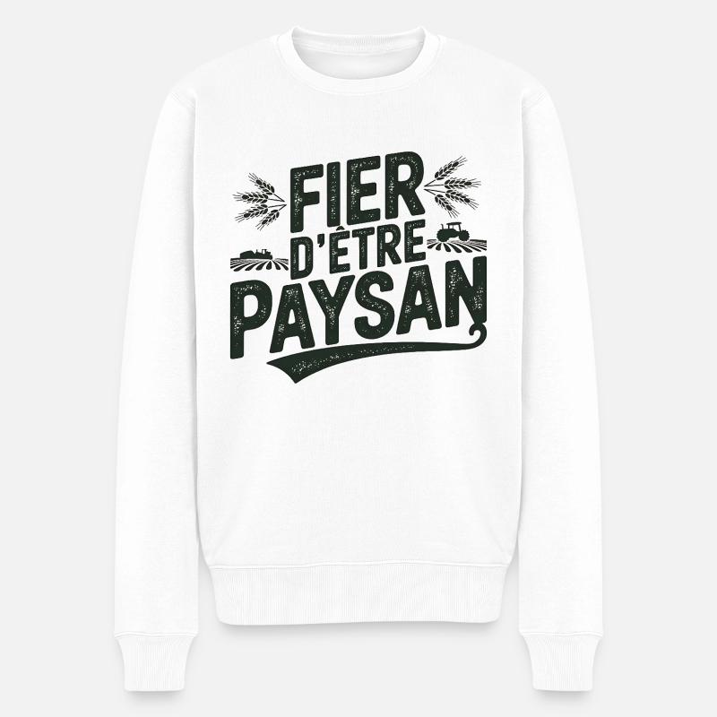 fière d être un paysan - Pull Premium bio Homme - blanc