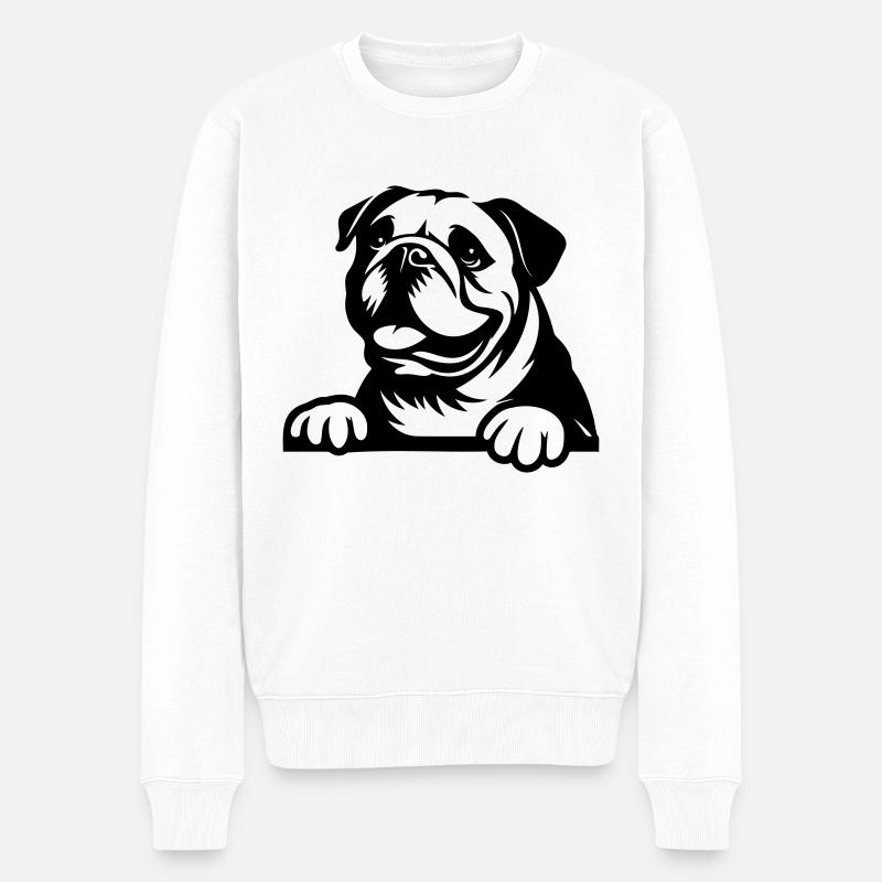 Bouledogue - Pull Premium bio Homme - blanc