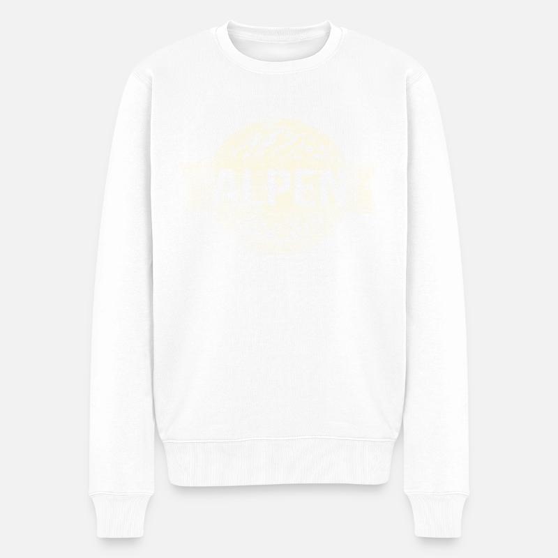Alpen - Männer Premium Bio Pullover - Weiß