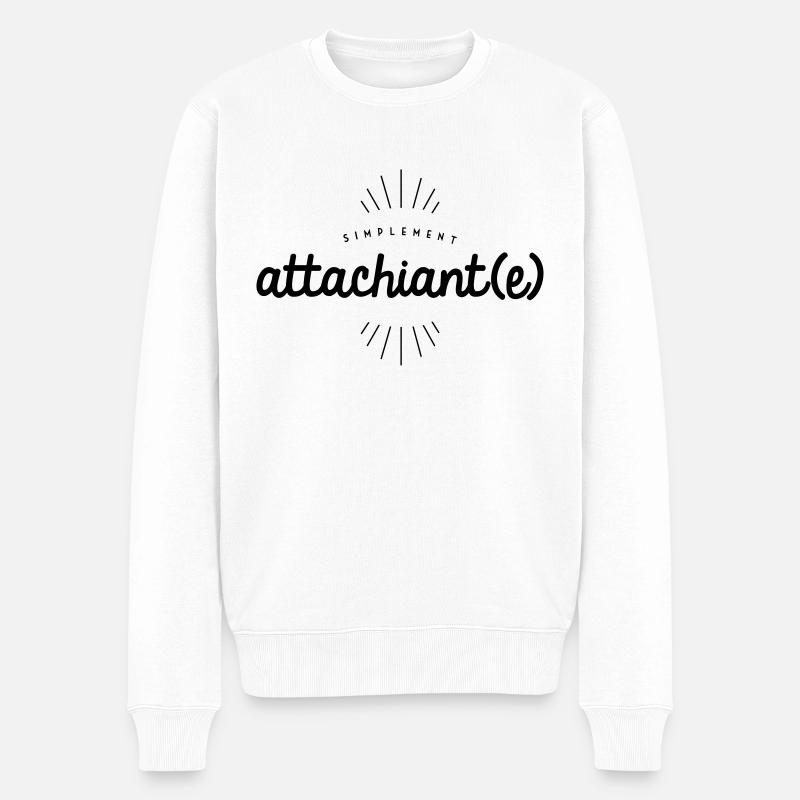Attachiant(e) - Pull Premium bio Homme - blanc