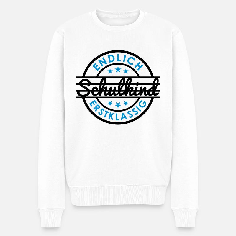 Erstklassig (Schulkind) - Männer Premium Bio Pullover - Weiß