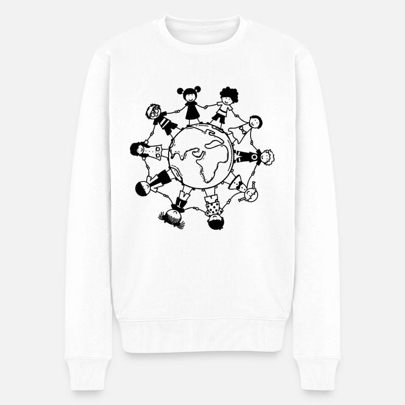 Friede - Männer Premium Bio Pullover - Weiß