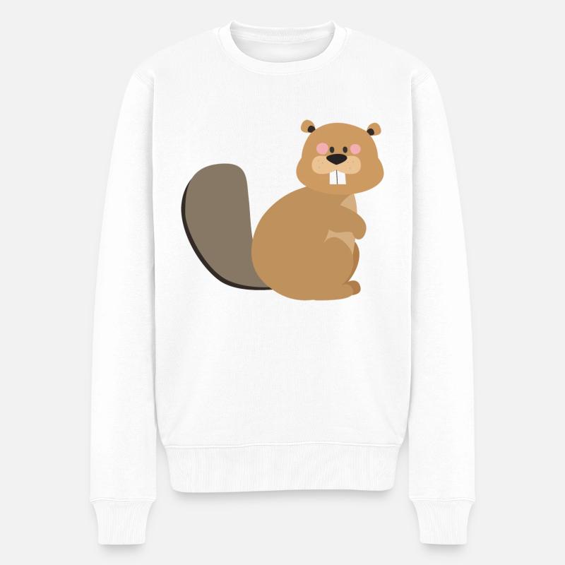 castor - Pull Premium bio Homme - blanc