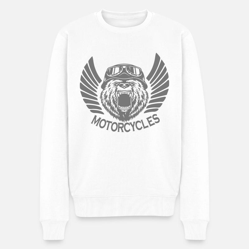 Motorrad Gang Hoodie oder T-Shirt bedrucken - Männer Premium Bio Pullover - Weiß