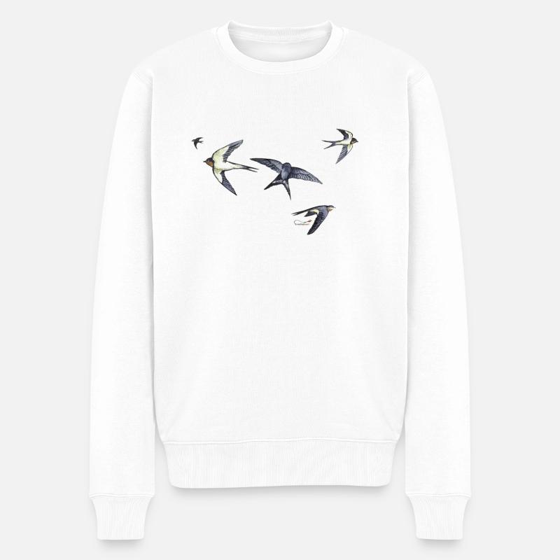 Hirondelles rustiques - Pull Premium bio Homme - blanc