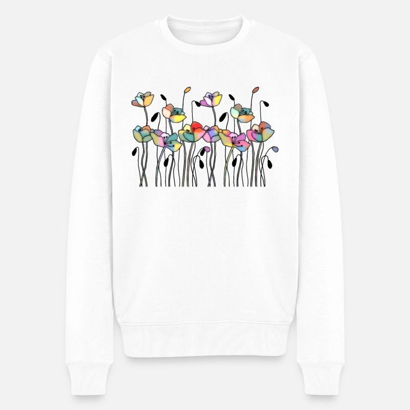 Fleurs - Pull Premium bio Homme - blanc