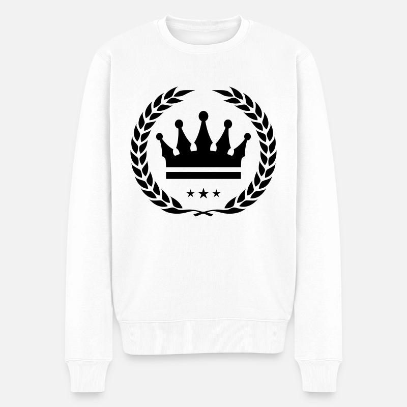icône de couronne de couronne - Pull Premium bio Homme - blanc
