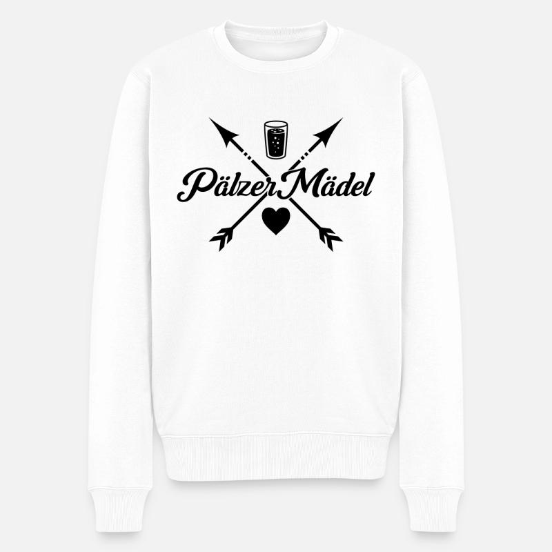 Pälzer mädel Riesling Weinfest - Männer Premium Bio Pullover - Weiß