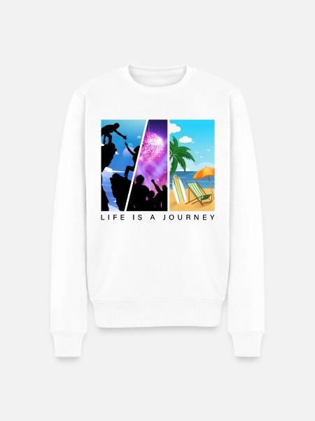 Life is a Journey - Männer Premium Bio Pullover - Weiß
