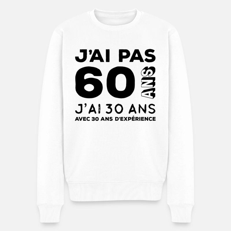 Anniversaire 60 ans - Pull Premium bio Homme - blanc