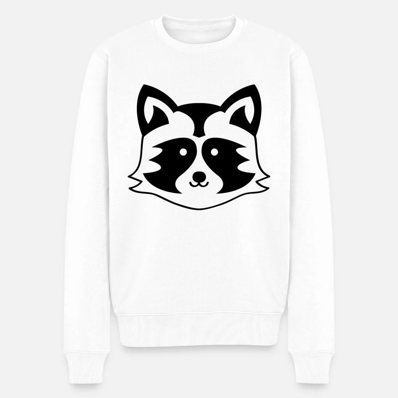 Waschbär Racoon - Männer Premium Bio Pullover - Weiß