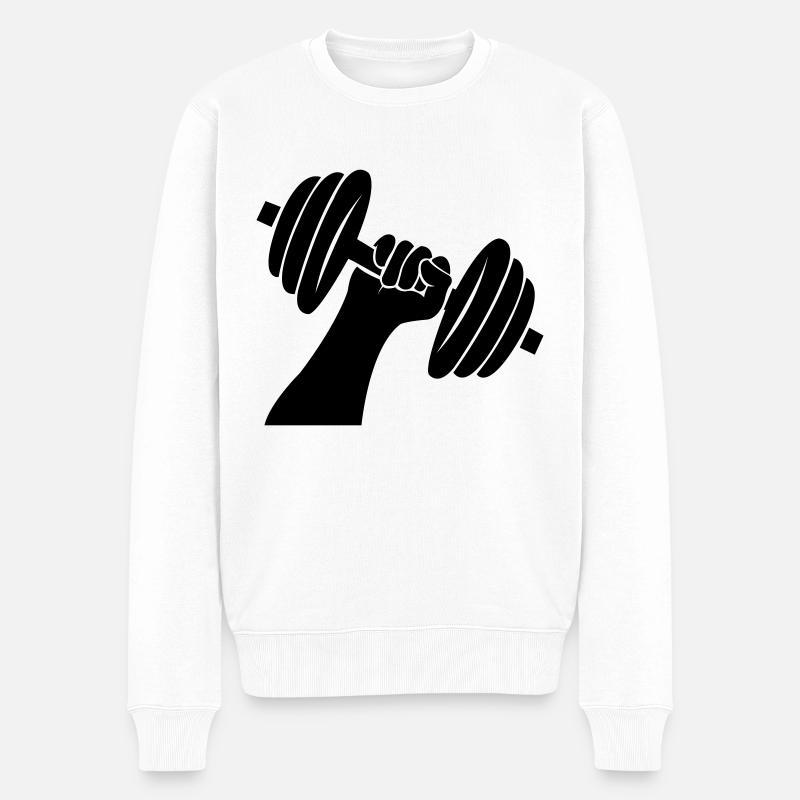 Poids d’haltères - Pull Premium bio Homme - blanc