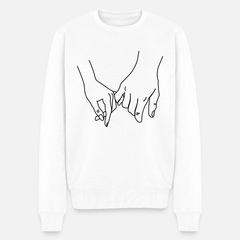 Mains Paire Amour - Pull Premium bio Homme - blanc