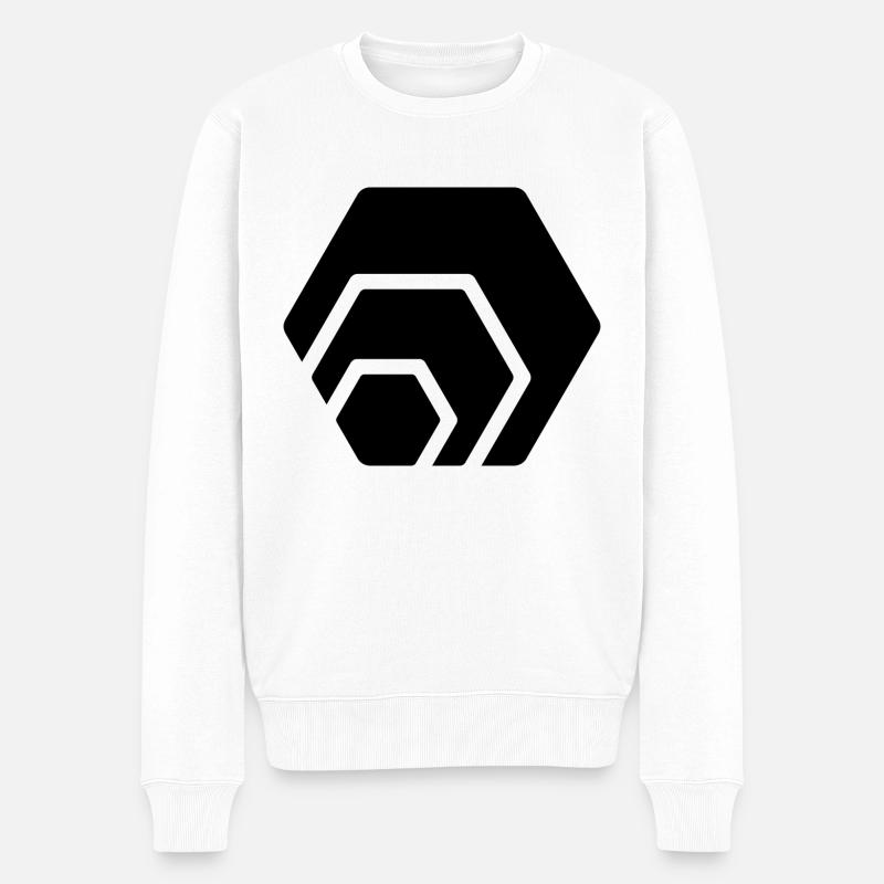 Hex Token Cryptowährung Coin schwarzes logo - Männer Premium Bio Pullover - Weiß