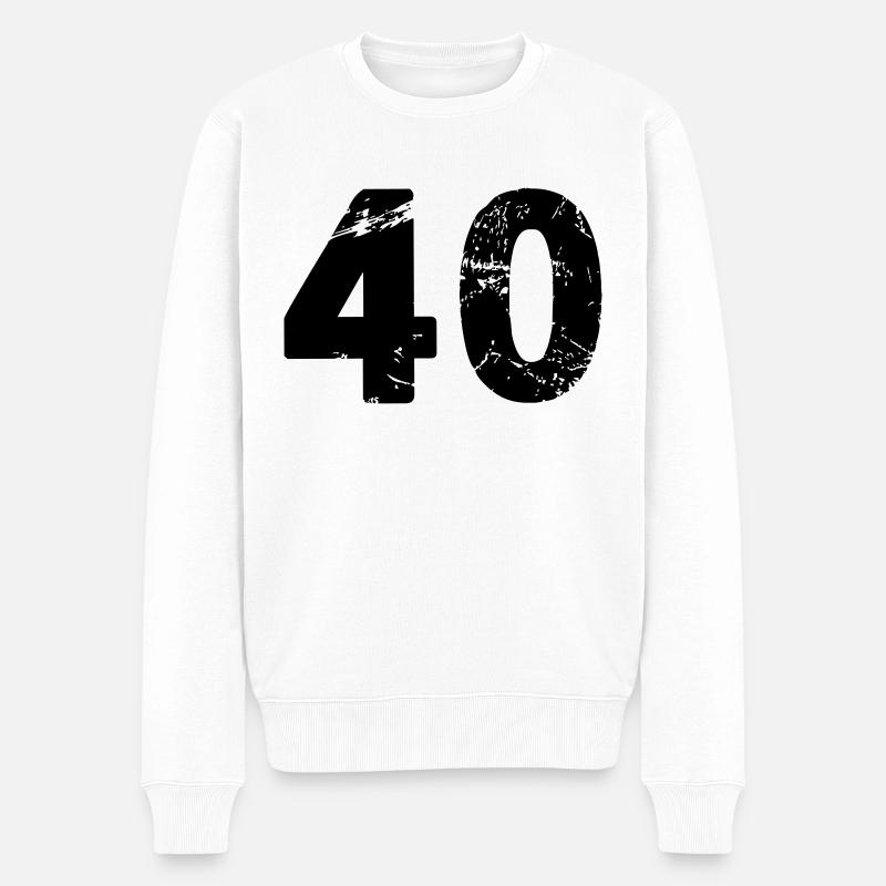 40 - Männer Premium Bio Pullover - Weiß