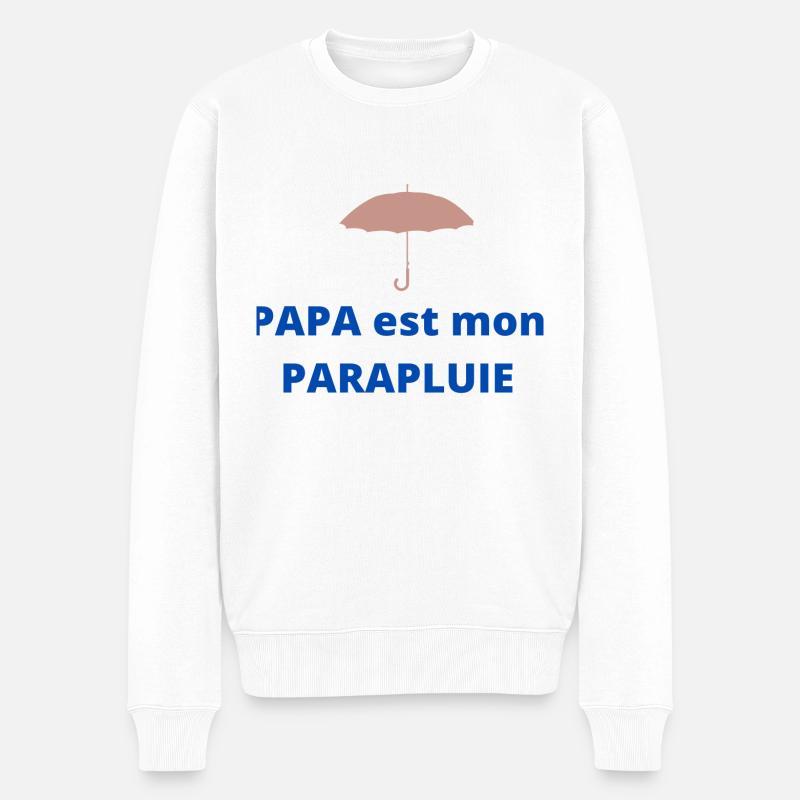 Mon PAPA est Mon PARAPLUIE - Pull Premium bio Homme - blanc