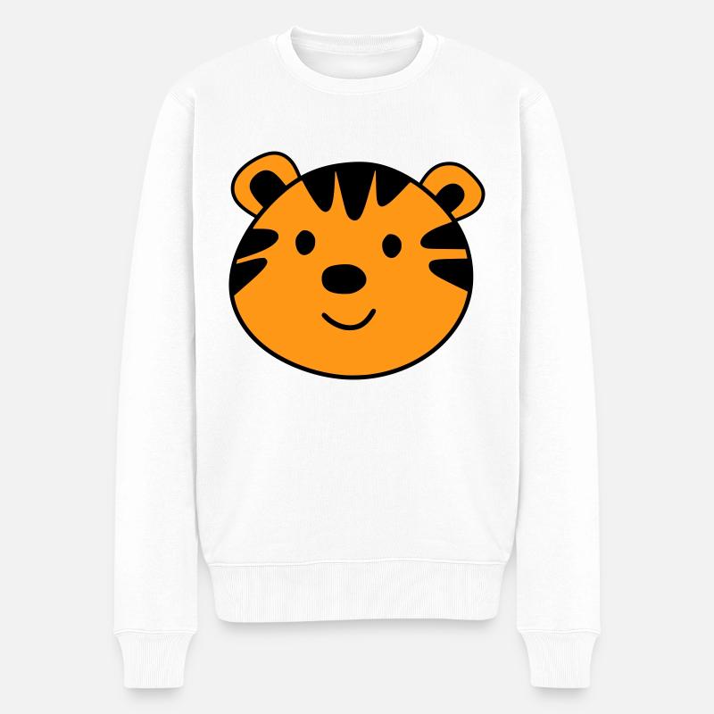 Cute tiger - Männer Premium Bio Pullover - Weiß