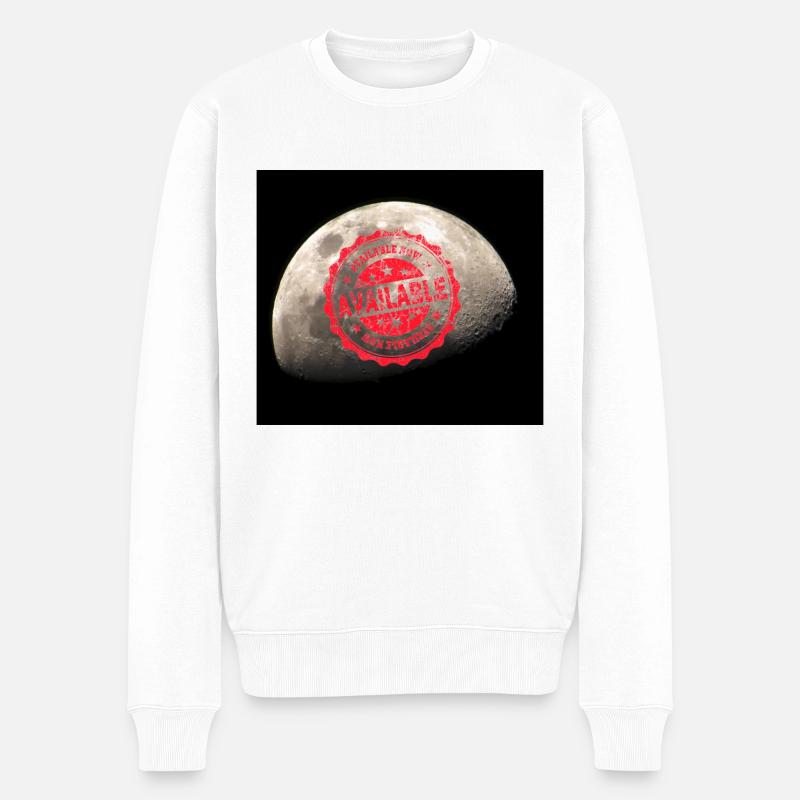Lune, croissant, planète - Pull Premium bio Homme - blanc
