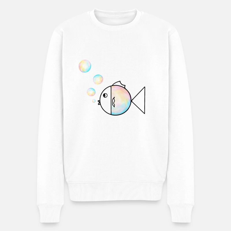poisson bulle - Pull Premium bio Homme - blanc
