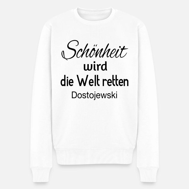Schönheit wird die Welt retten - Männer Premium Bio Pullover - Weiß