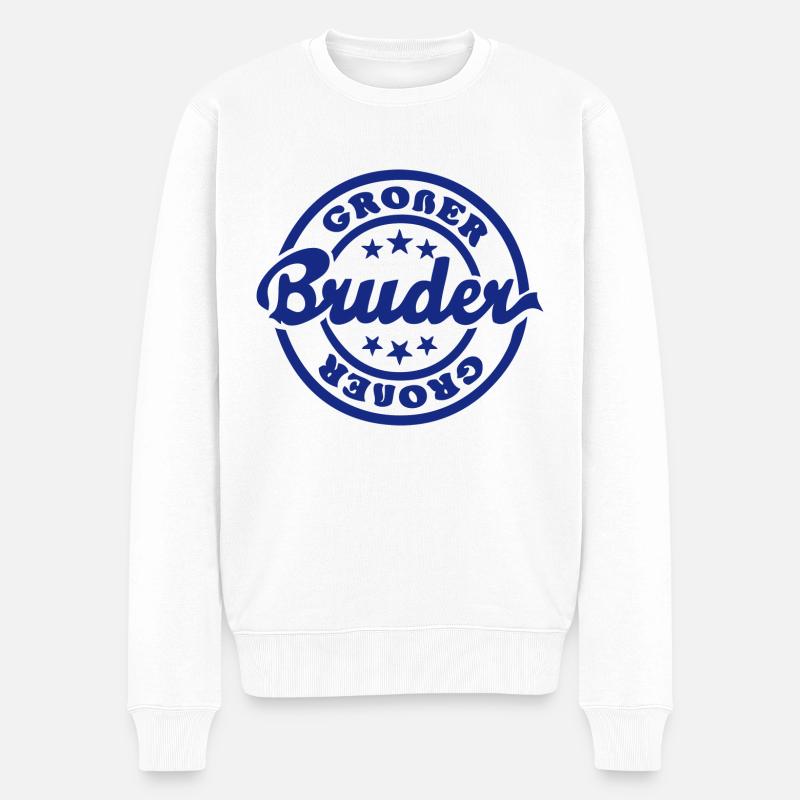Großer Bruder - Männer Premium Bio Pullover - Weiß