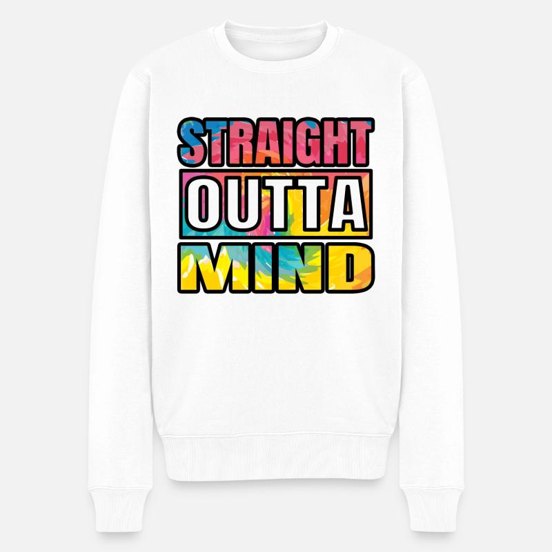 StraightouttaMIND - Pull Premium bio Homme - blanc