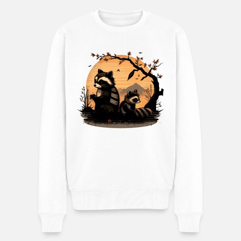 baka racoon 9 - Pull Premium bio Homme - blanc