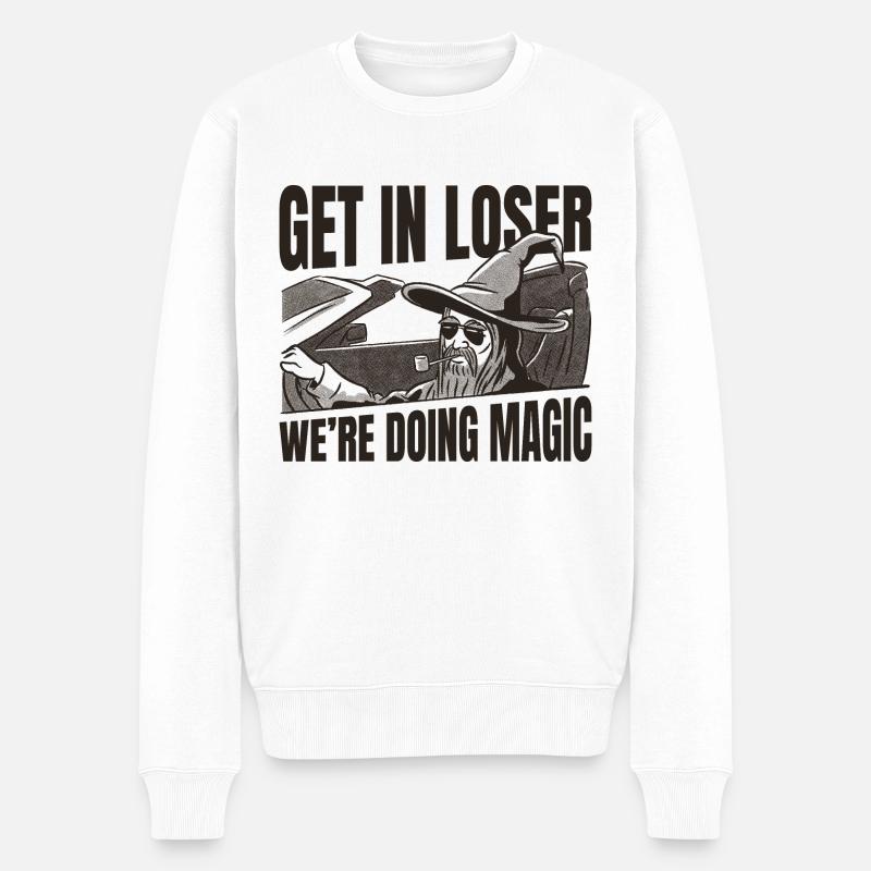 Doing Magic Zauberer - Männer Premium Bio Pullover - Weiß