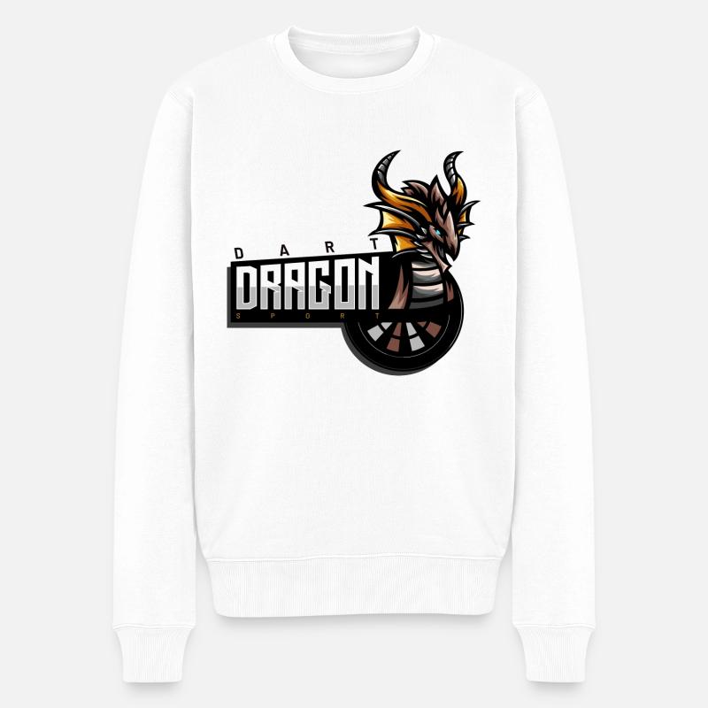 Dart Dragon Emblem - Männer Premium Bio Pullover - Weiß