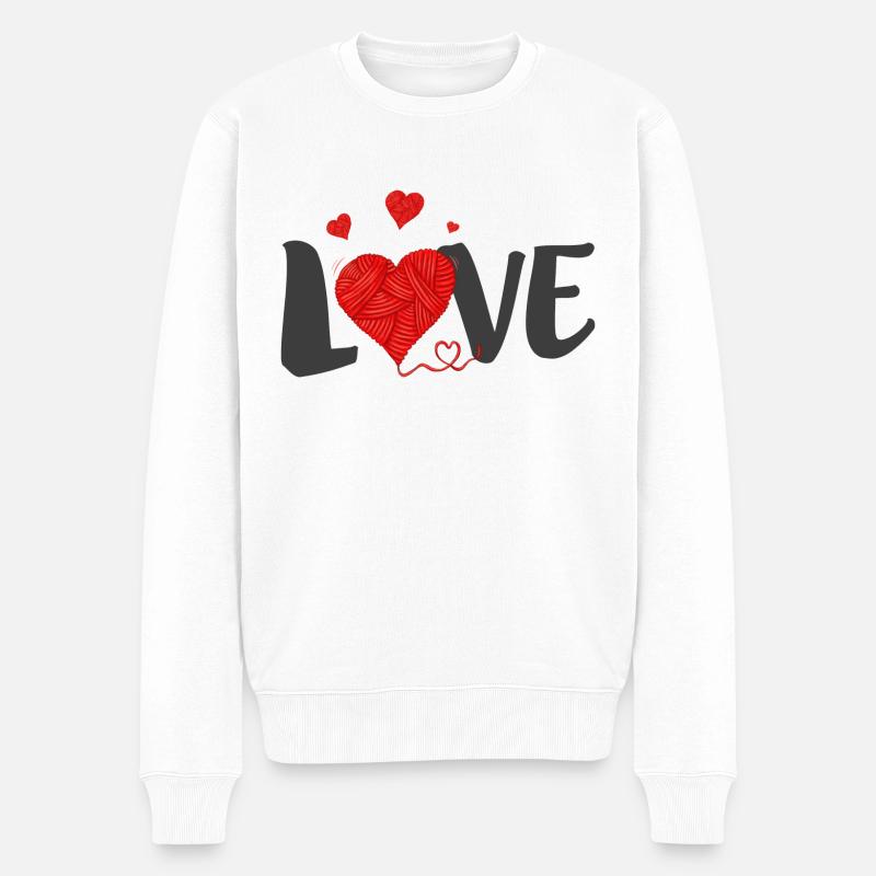 AMOUR - Pull Premium bio Homme - blanc