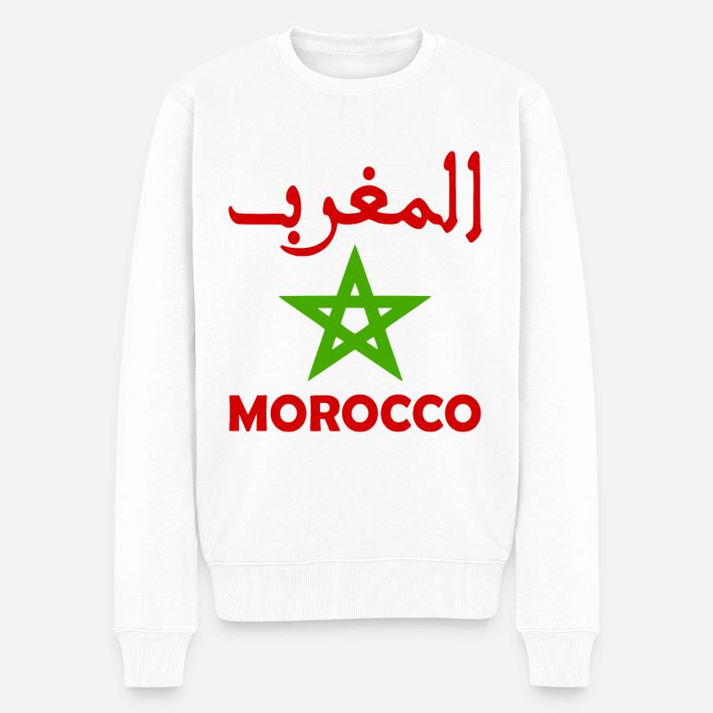 Marokko - Männer Premium Bio Pullover - Weiß