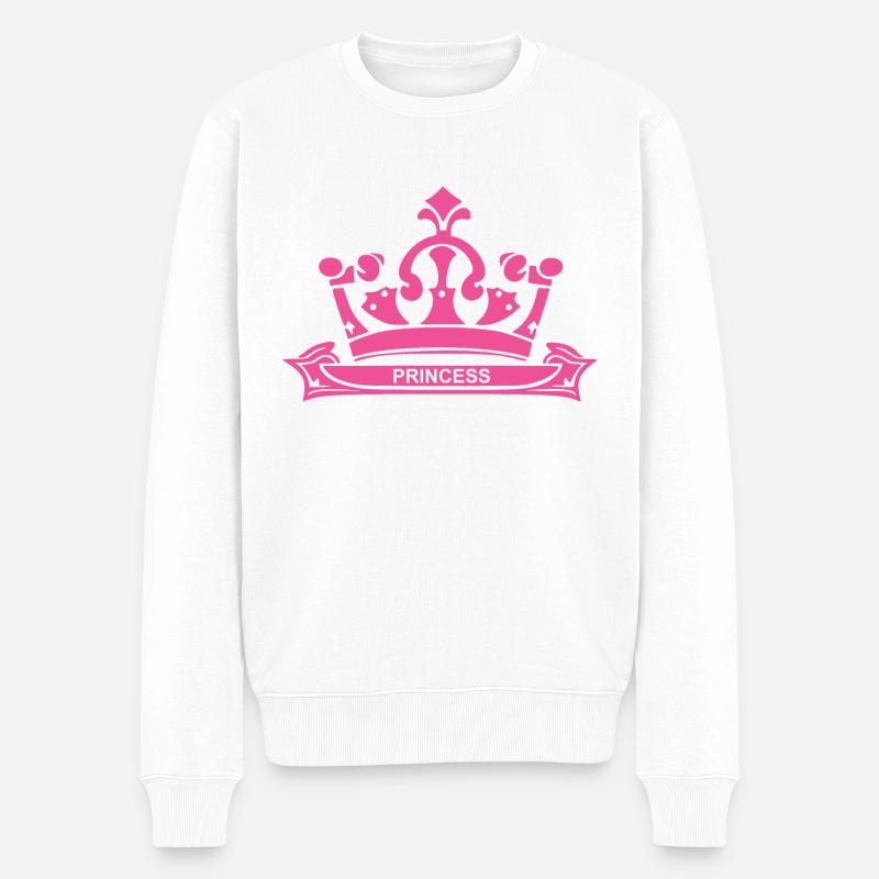 Prinzessin in Pink - Männer Premium Bio Pullover - Weiß