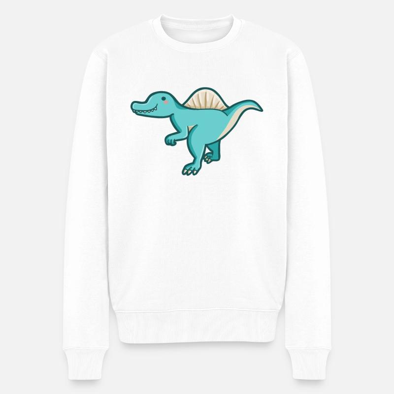 hugadino Spinosaurus, dinosaure heureux - Pull Premium bio Homme - blanc