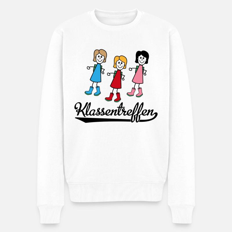 Lustiges Klassentreffen - Männer Premium Bio Pullover - Weiß