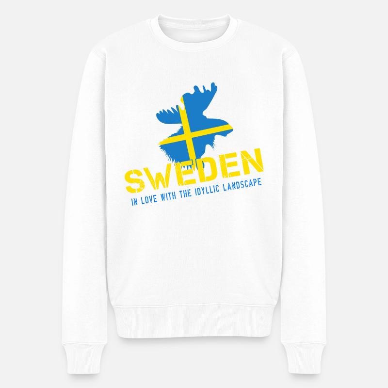 Schweden Sweden - Männer Premium Bio Pullover - Weiß