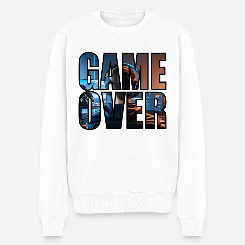 GAMEOVER - Pull Premium bio Homme - blanc