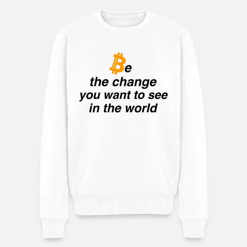 Be the change - Männer Premium Bio Pullover - Weiß