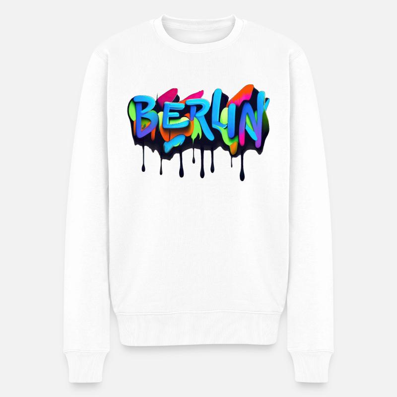 Berlin Graffiti - Pull Premium bio Homme - blanc