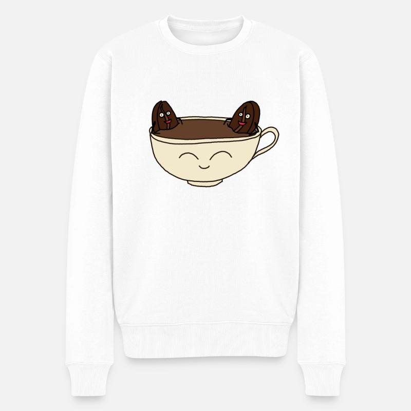 Kaffee - Männer Premium Bio Pullover - Weiß