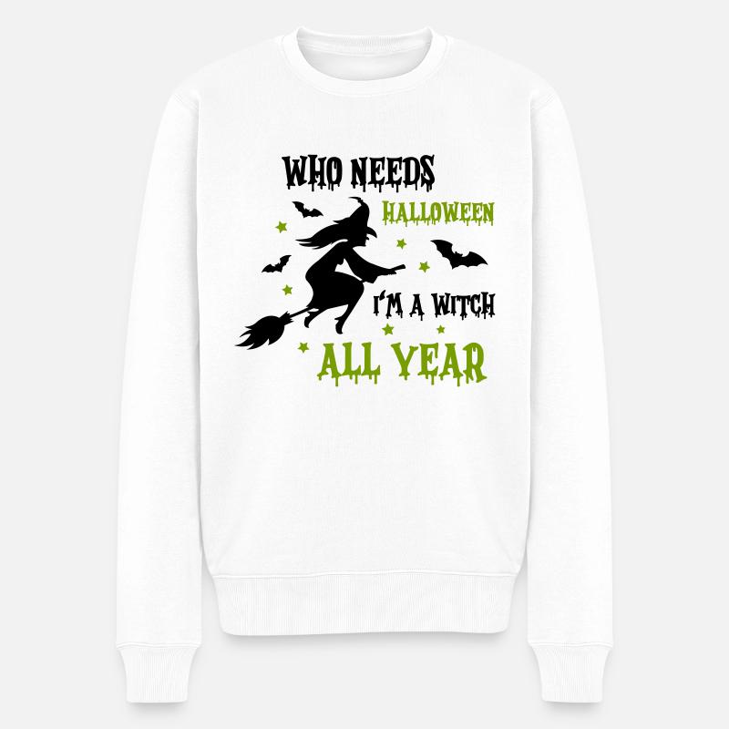 witch all year - Männer Premium Bio Pullover - Weiß