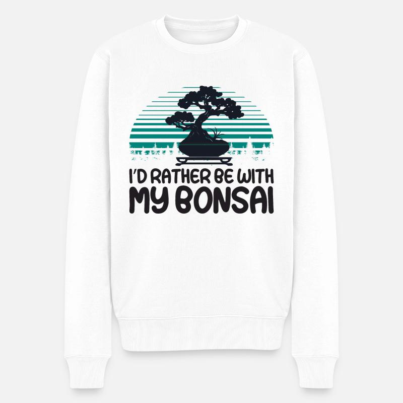 Bonsai - Männer Premium Bio Pullover - Weiß