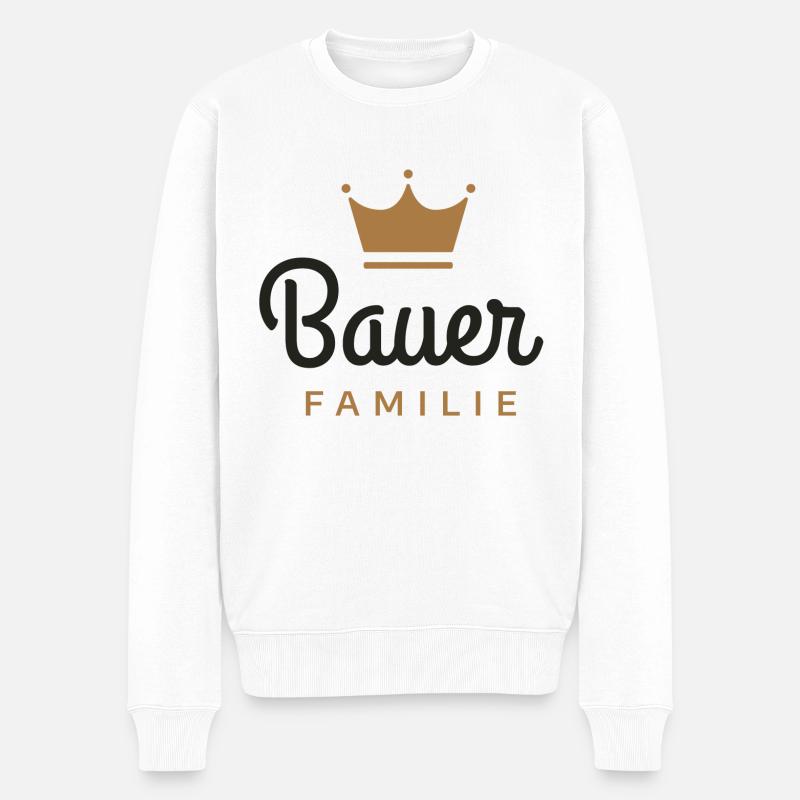Bauer-Familie - Männer Premium Bio Pullover - Weiß