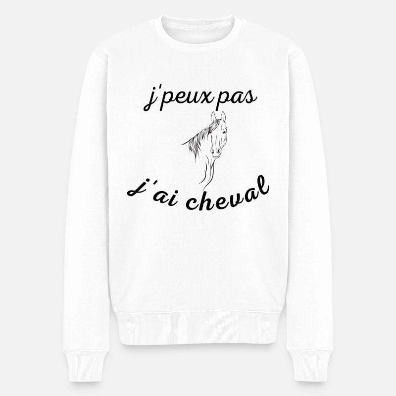 j'peux pas j'ai cheval - Pull Premium bio Homme - blanc