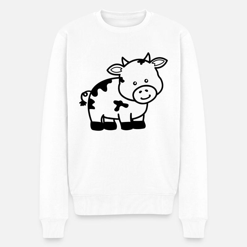 kuh - Männer Premium Bio Pullover - Weiß