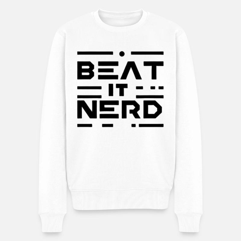 Battez-le Nerd 16 - Pull Premium bio Homme - blanc