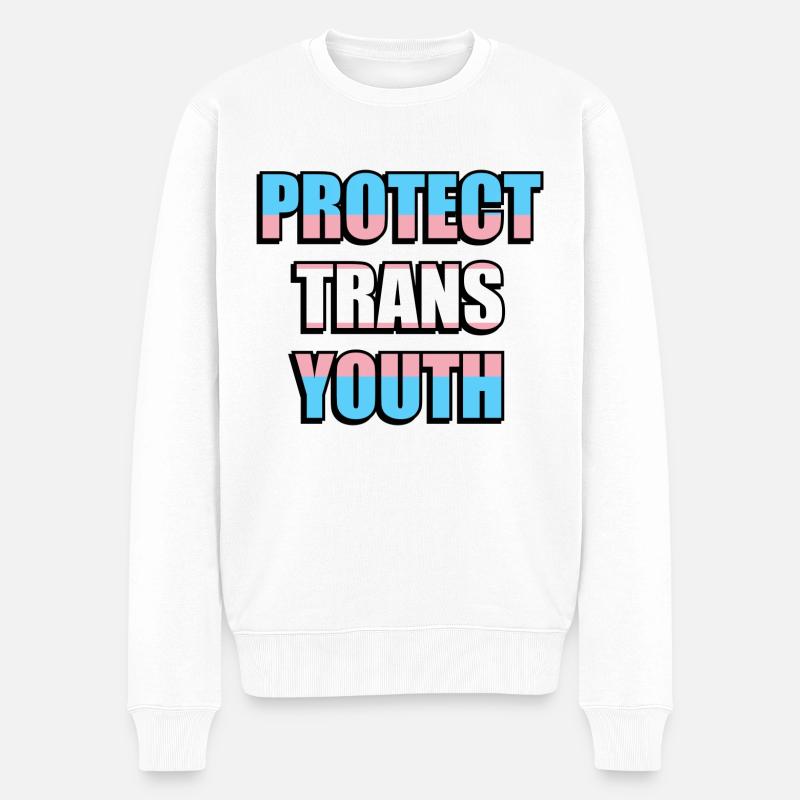 Protégez les jeunes trans - Pull Premium bio Homme - blanc