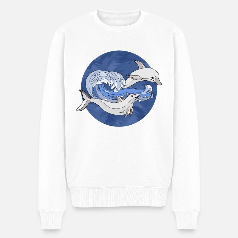 Dauphins - Pull Premium bio Homme - blanc