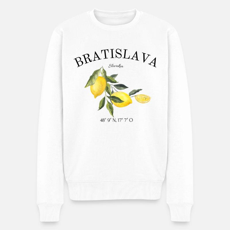 Bratislava - Slovaquie - Danube - Souvenir - Voyage - Pull Premium bio Homme - blanc