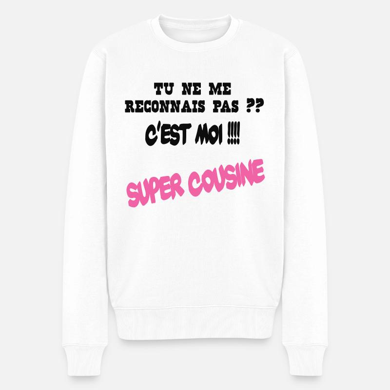 Super cousine - Pull Premium bio Homme - blanc